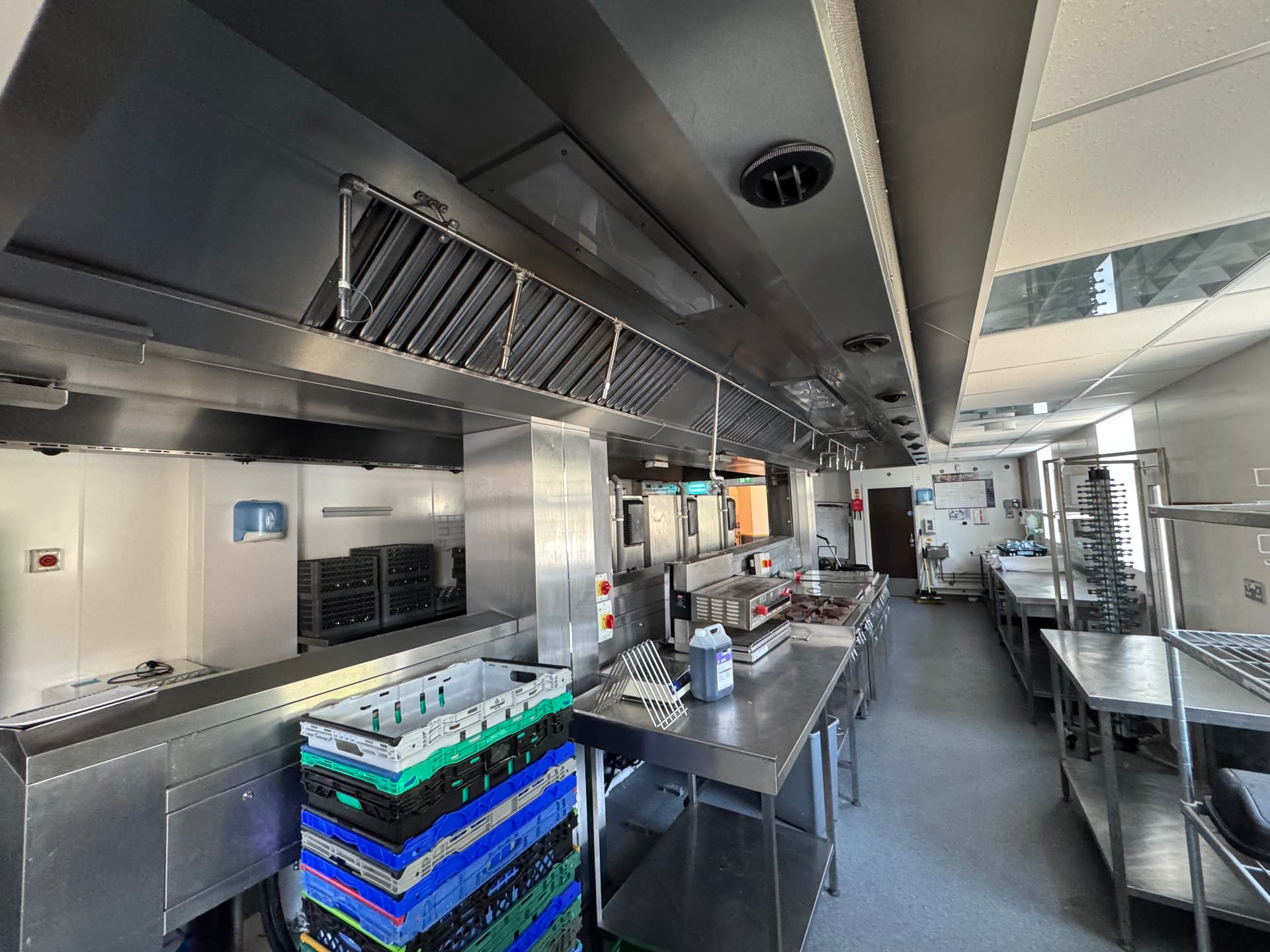 Clean commercial kitchen canopy and extract system after TR19 Grease cleaning by Deduct Ltd