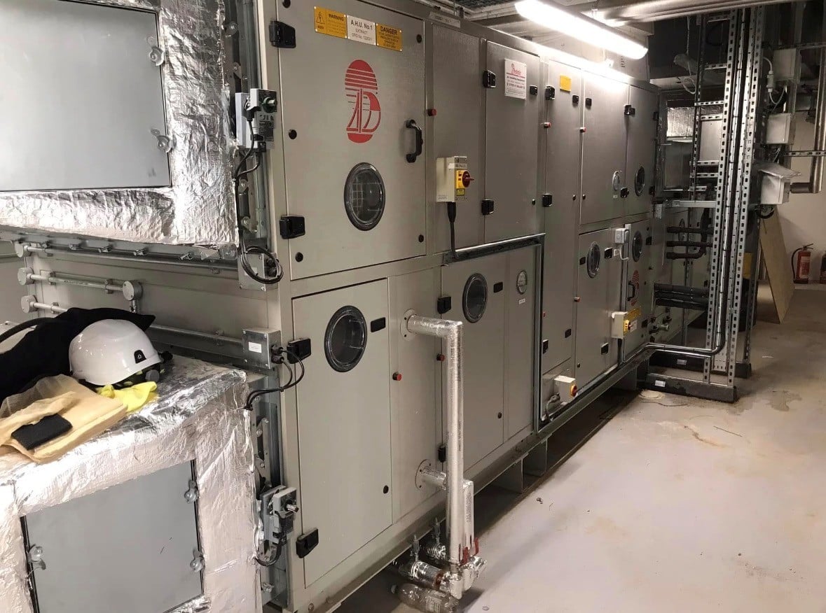 Deduct branded air handling unit in a UK plantroom